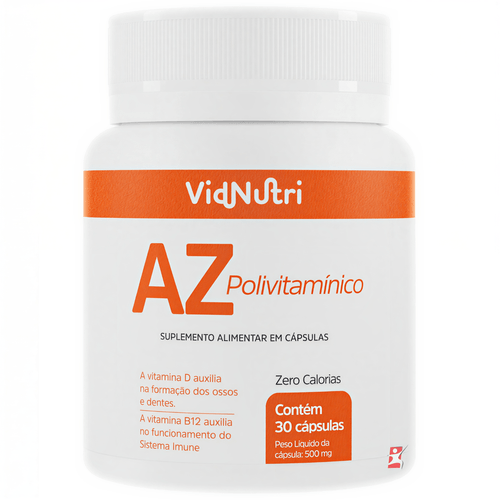 AZ POLIVITAMINICO VITAMINAS E MINEIRAIS 1 AO DIA 30 CAPSULAS - VIDNUTRI