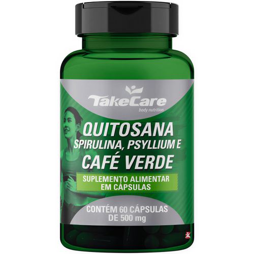 QUITOSANA + SPIRULINA + PSYLLIUM + CAFÉ VERDE 60 CÁPSULAS - TAKE CARE