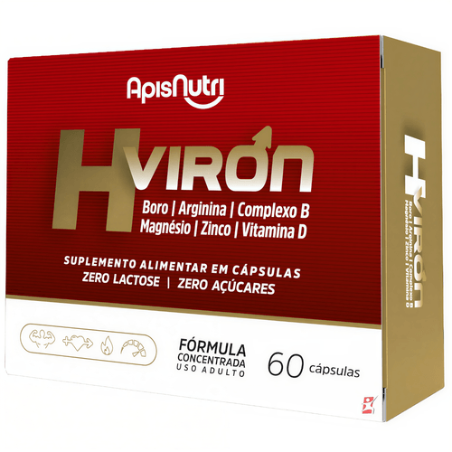 H-VIRON - BORO ARGININA COMPLEXO B MAGNÉSIO VIT. D ZINCO 60 CÁPSULAS - APISNUTRI