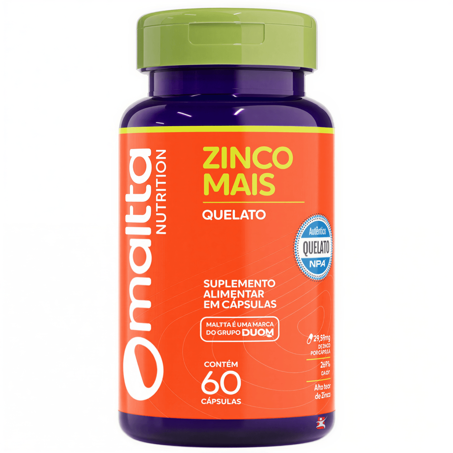 ZINCO QUELATO MAIS AUTÊNTICO SUPER CONCENTRADO 60 CÁPSULAS - MALTTA NUTRITION