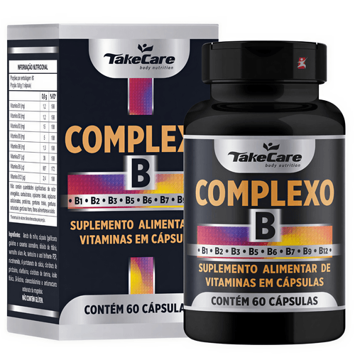 COMPLEXO B CONCENTRADO COM 8 VITAMINAS APENAS 1 CÁPSULA AO DIA 60 CÁPCULAS - TAKE CARE