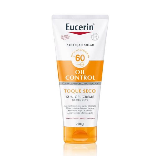 Protetor Solar Eucerin Sun Gel-Creme Oil Control Toque Seco FPS-60 200g
