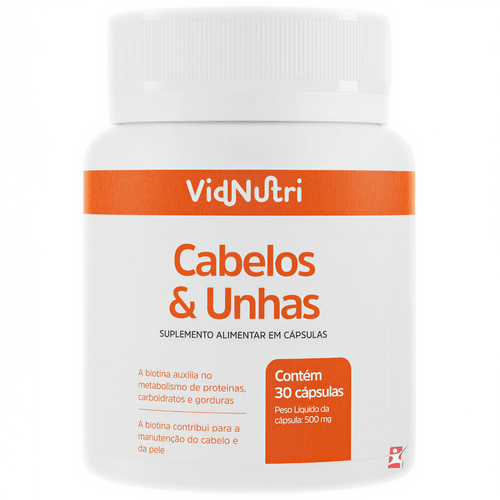 CABELOS E UNHAS RICO EM VITAMINAS E MINERAIS 1 DO DIA 30 CAPSULAS - VIDNUTRI