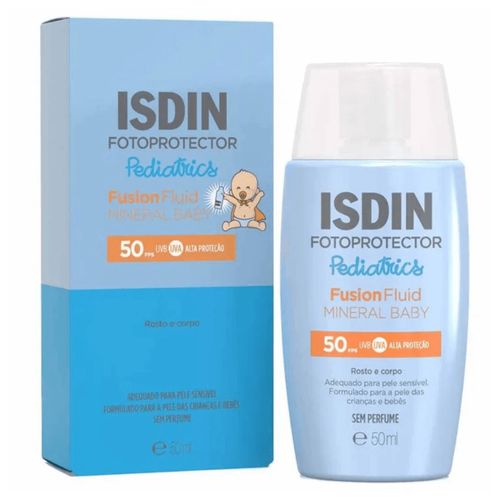 Protetor Solar Isdin Fotoprotetor Pediatrics Fusion Fluid Mineral Baby Fps50 Sem Perfume 50ml