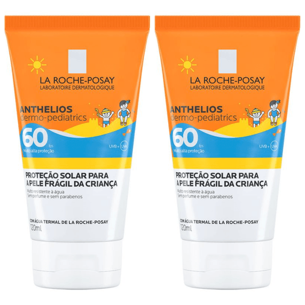 Kit com 2 Unidades de Anthelios Dermo Pediatrics Protetor Solar Infantil La Roche-Posay FPS60 120ml