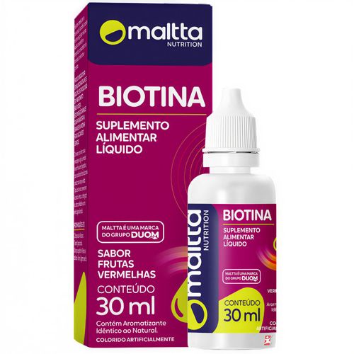 BIOTINA CONCENTRADA EM GOTAS 30ML FRUTAS VERMELHAS - MALTTA NUTRITION