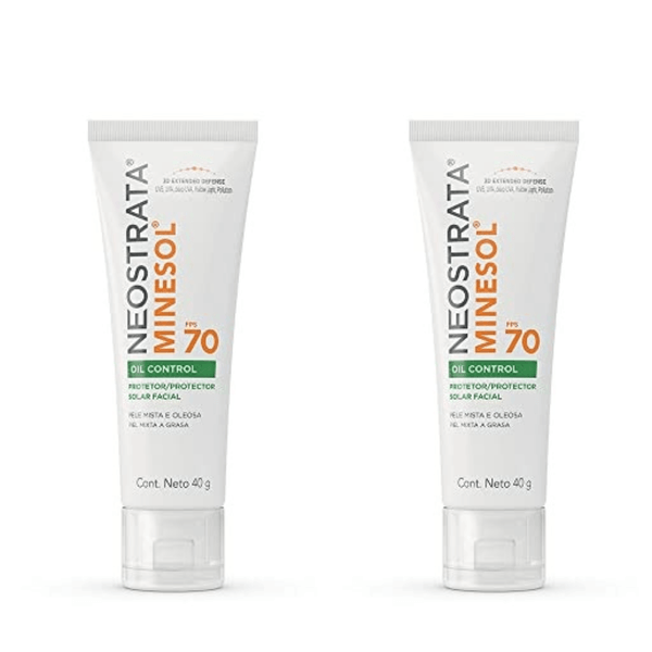 Kit com 2 Unidades de Minesol Neostrata Protetor Solar Facial FPS70 Oil Control Pele Clara 40