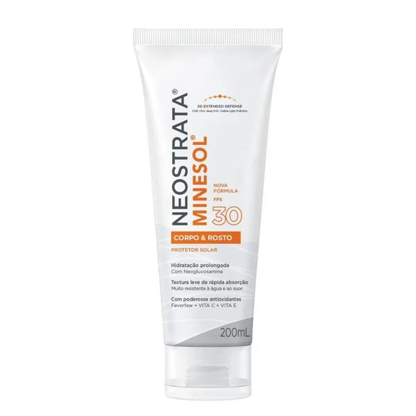 Protetor Solar Minesol Rosto E Corpo FPS30 Neostrata 200ml