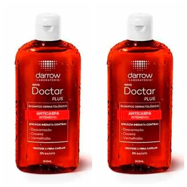 Kit com 2 Unidades de Shampoo Anticaspa Doctar Plus Intensivo Darrow 240ml