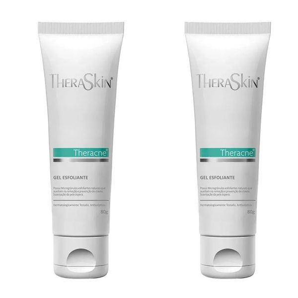 Kit com 2 Unidades de Theraskin Theracne Gel Esfoliante para O Rosto Pele Oleosa E Acneica 80g
