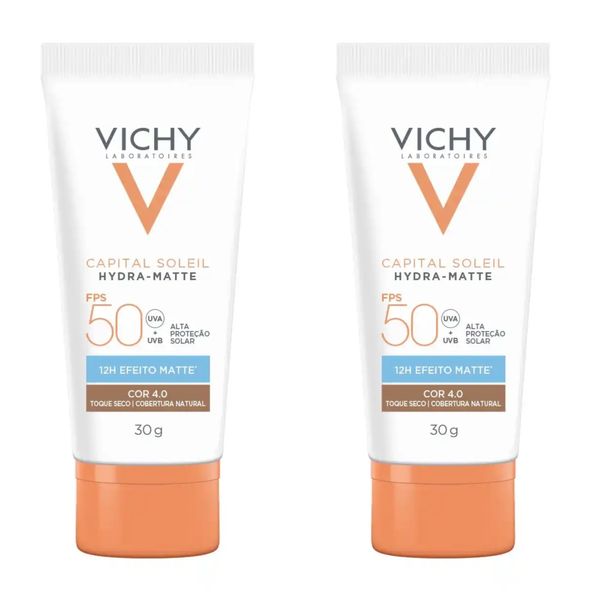 Kit com 2 Unidades de Vichy Protetor Solar Facial Capital Soleil Hydra-Matte Cor 4.0 FPS50 30g