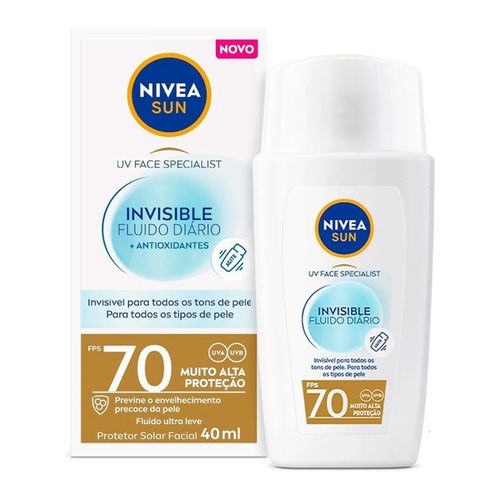 Protetor Solar Facial Nivea Sun Invisible Fluido FPS70 40ml Protetor Solar Facial Nivea Sun Invisible Fluido FPS70 40ml