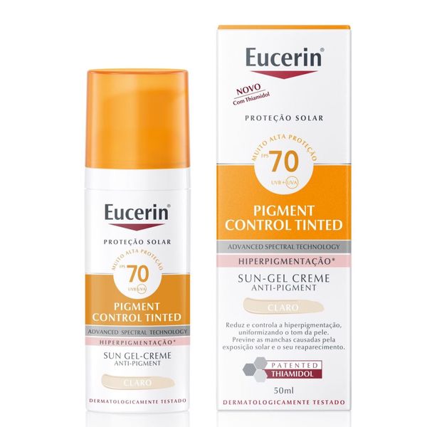 Protetor Solar Facial Eucerin Pigment Control Tinted Claro FPS70 50ml