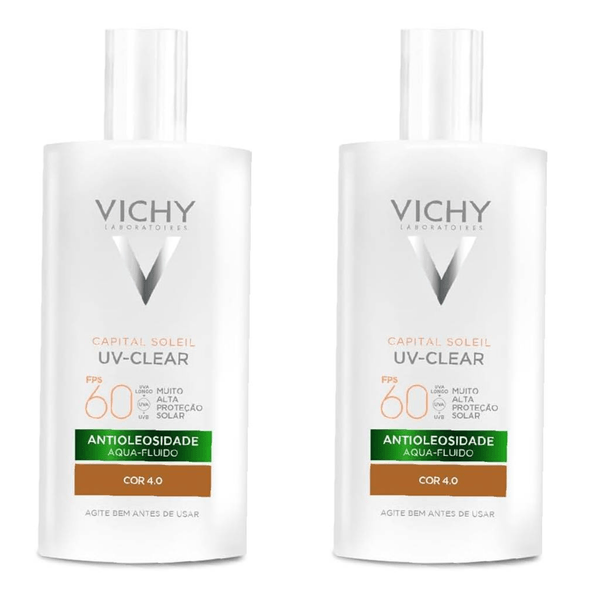 Kit com 2 Unidades de Protetor Solar Facial Vichy Capital Soleil UV-CLEAR FPS60 Cor 4.0 40g
