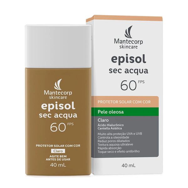 Protetor Solar Facial Episol Sec Acqua FPS 60 Claro 40ml