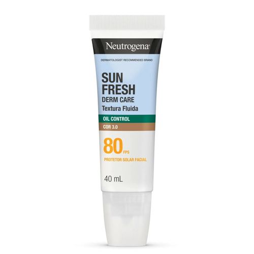 Protetor Solar Facial Neutrogena Sun Fresh Derm Care FPS80 Cor 3.0 Oil Control 40ml