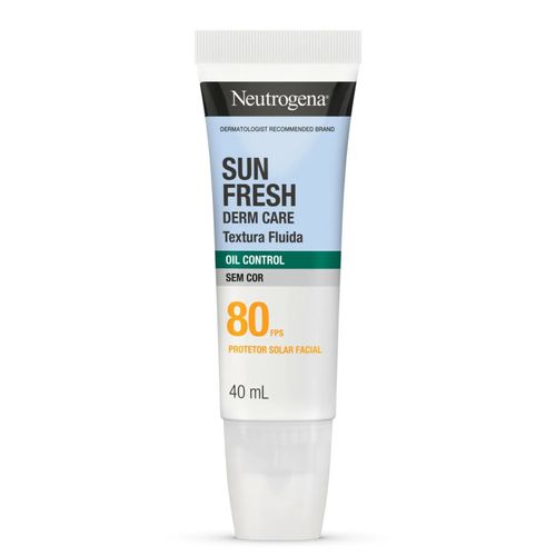 Protetor Solar Facial Neutrogena Sun Fresh Derm Care FPS 80 Oil Control Sem Cor 40ml