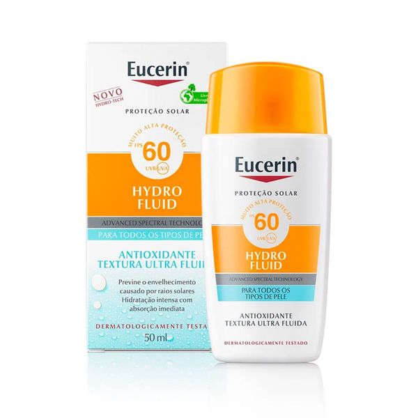 Kit com 2 Unidades de Protetor Solar Eucerin Facial Hydro Fluid FPS60 50ml