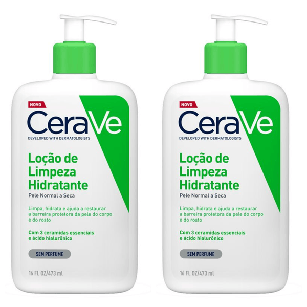 Kit com 2 Unidades de Loção de Limpeza Hidratante Facial e Corporal Cerave 473mL