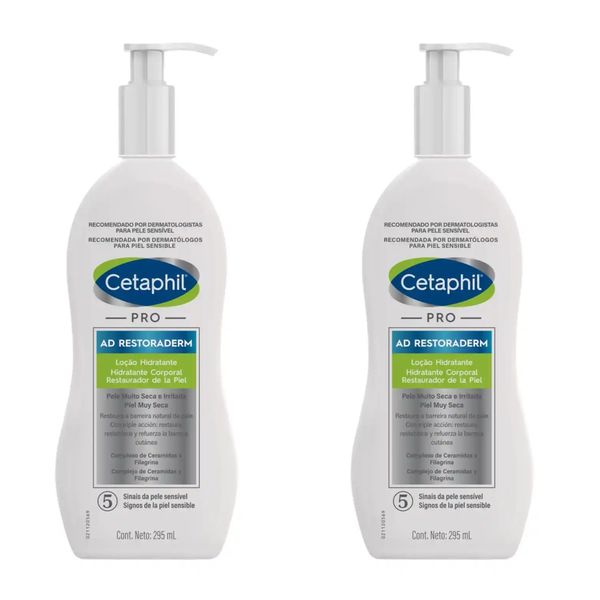 Kit com 2 Unidades de Cetaphil Loção Hidratante Pro Ad Restoraderm 295ml