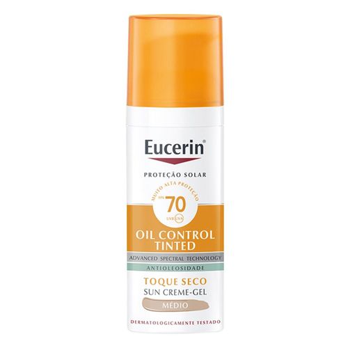 Protetor Solar Facial Eucerin Sun Oil Control Tinted Médio FPS70 50g