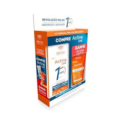 Kit Facial Darrow Protetor Solar Actine One FPS50 sem cor 40g + Actine Gel de Limpeza 40g