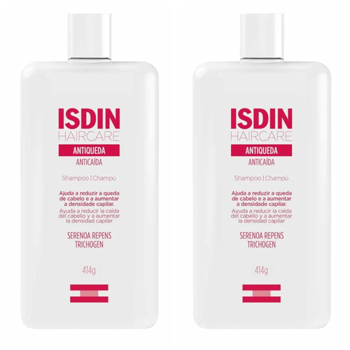 Kit com 2 Unidades de Isdin Hair Care Antiqueda Shampoo 414g