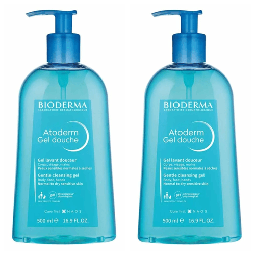 Kit com 2 Unidades de Gel de Banho Corporal Hidratante Bioderma Atoderm 500ml