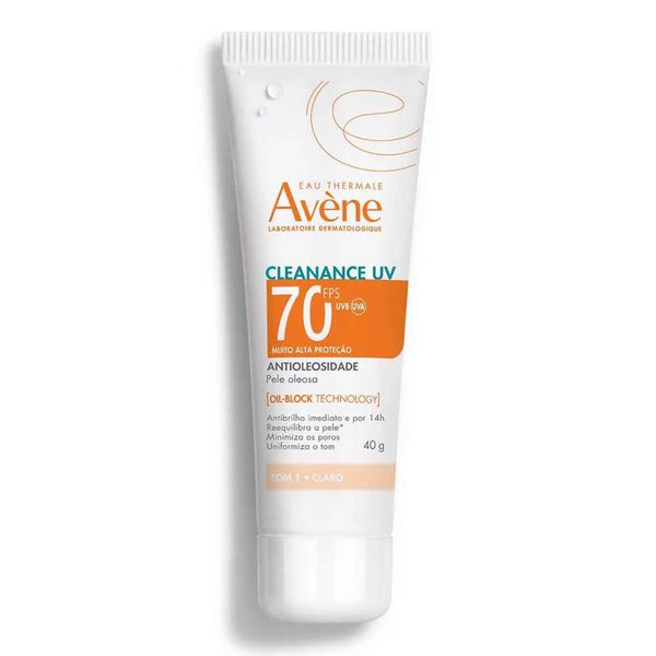 Protetor Solar Facial Cleanance Uv Antioleosidade Tom 1 Claro FPS70 Avène 40g