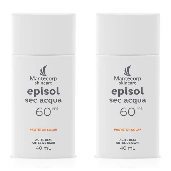Kit com 2 Unidades de Protetor Solar Facial Episol Sec Acqua FPS 60 40ml