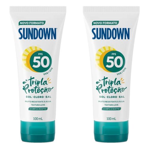 Kit com 2 Unidades de Protetor Solar Sundown FPS50 100ml Kit com 2 Unidades de Protetor Solar Sundown FPS50 100ml
