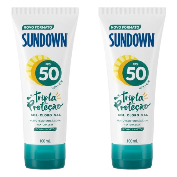 Kit com 2 Unidades de Protetor Solar Sundown FPS50 100ml