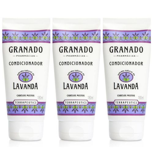 Kit com 3 Unidades de Condicionador Granado Terrapeutics Lavanda 180ml