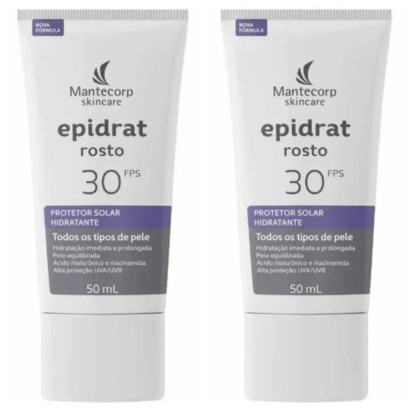 Kit com 2 Unidades de Protetor Solar Hidratante Epidrat Rosto FPS30 50ml