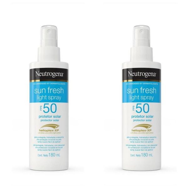 Kit com 2 Unidades de Protetor Solar Facial e Corporal Spray Sun Fresh FPS 50 Neutrogena 180ml