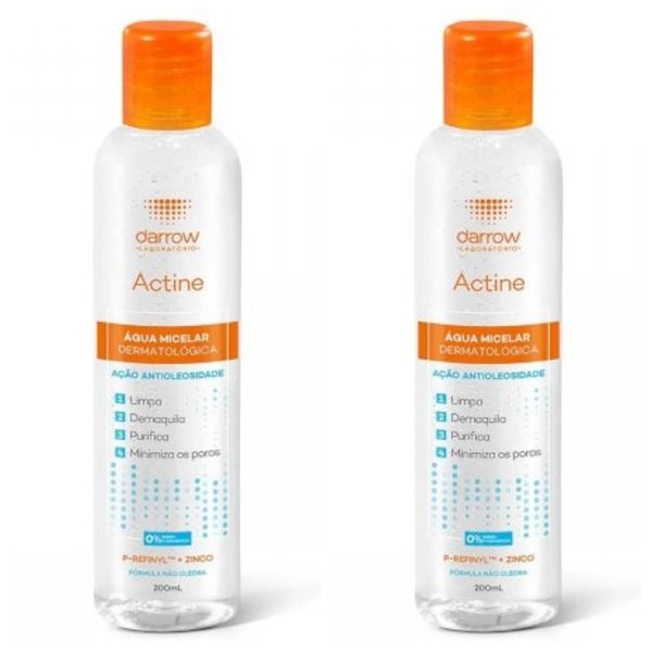 Kit com 2 Unidades de Actine Água Micelar Dermatológica com 200ml