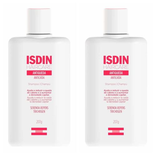 Kit com 2 Unidades de Isdin Shampoo Antiqueda Hair Care 207g