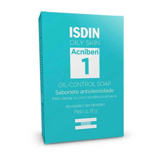 Kit com 2 Unidades de Isdin Acniben Sabonete Antioleosidade Em Barra 80g