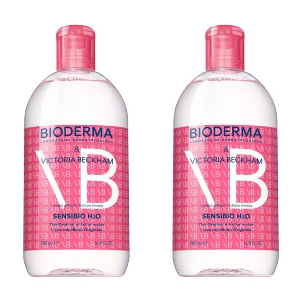 Kit com 2 Unidades de Bioderma Água Micelar Sensibio H2O Victoria Beckham 500ml