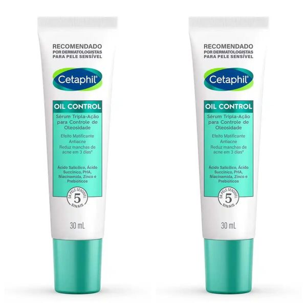 Kit com 2 Unidades de Cetaphil Sérum Facial Oil Control Tripla Ação 30ml