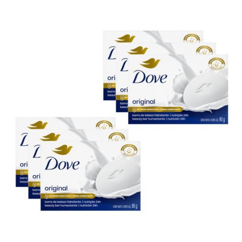 Kit c/6 Unidades de Sabonetes Dove 90g Branco