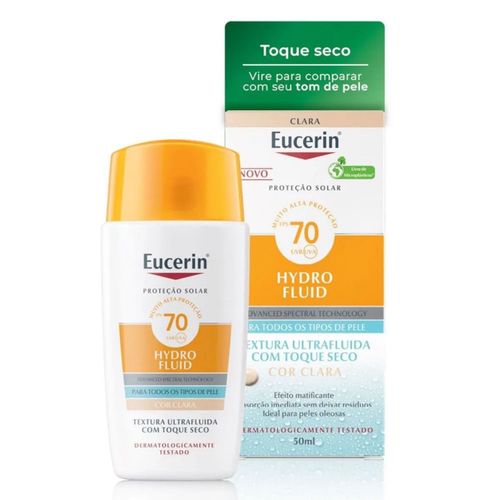 Eucerin Protetor Solar Hydro Fluid Facial Cor Clara FPS70 50ml