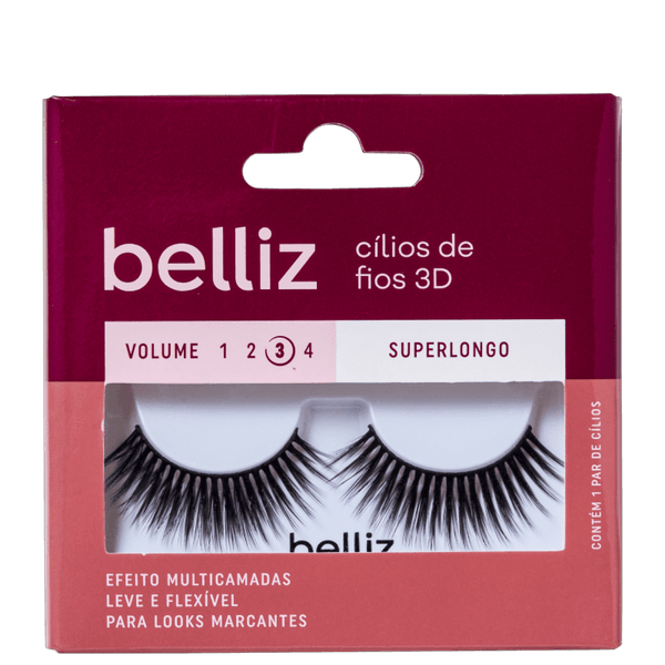 Cílios Belliz 3D Vol. 3 Superlongo - 214