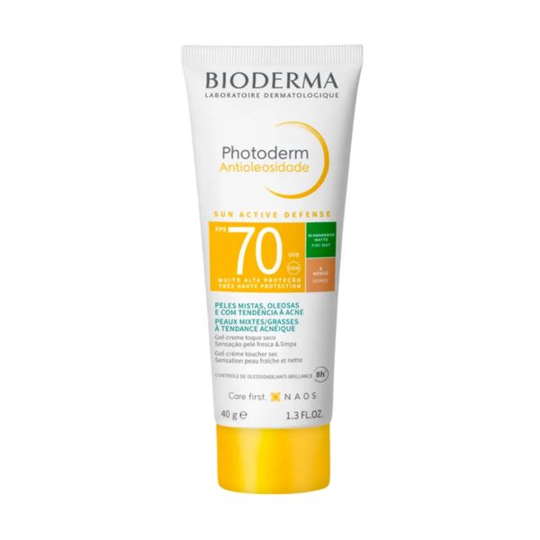 Bioderma Protetor Solar Facial Photoderm Antioleosidade FPS70 Cor 2 Claro 40g