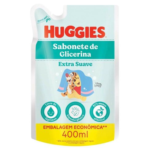 Huggies Refil Sabonete Líquido Glicerina Extra Suave 400ml