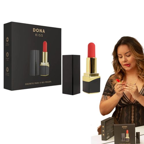 Vibrador Batom Discreto Recarregável Luxo Dona Kiss Potente