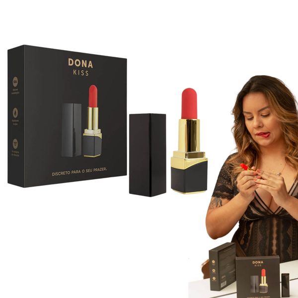 Vibrador Batom Discreto Recarregável Luxo Dona Kiss Potente