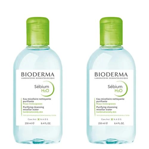 Kit com 2 Unidades de Bioderma Sébium H2o Antioleosidade Água Micelar 250ml