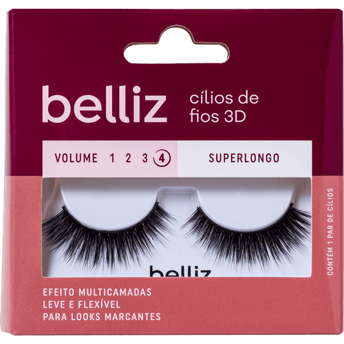 Cílios Belliz 3D Vol. 4 Superlongo 212
