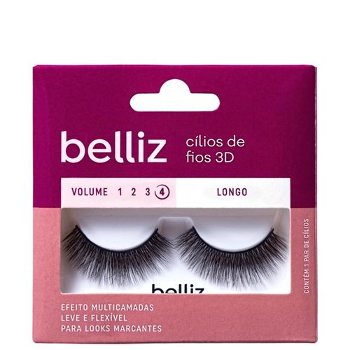 Cílios Postiços Belliz 3D Vol. 4 Longo - 204
